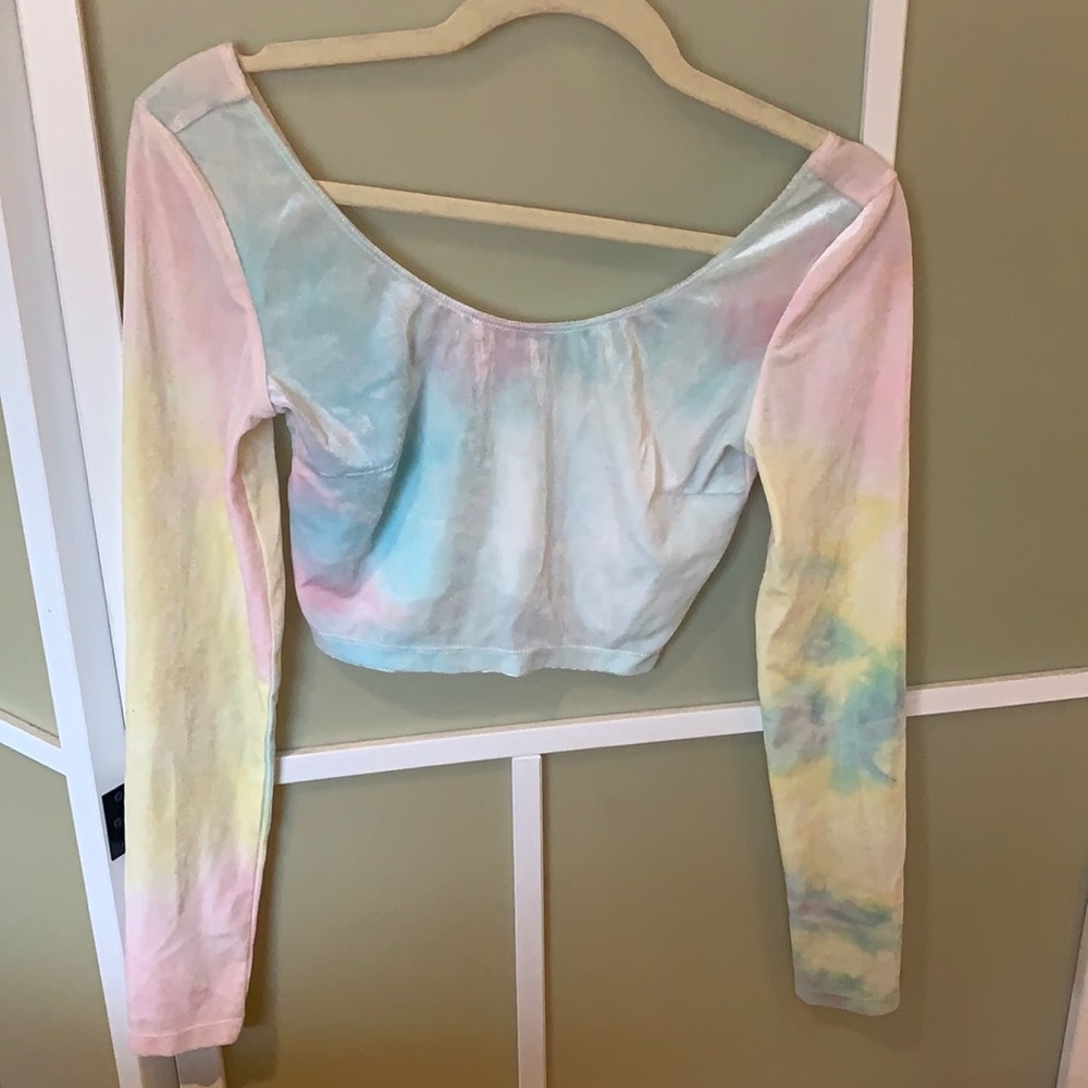Pastel Crushed Velvet Crop Top
